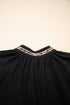 Contrast Trim V Neck Bracelet Sleeve Shift Mini Dress